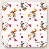 RUIMTE | Snoopy Space Suit White Pattern Bier Onderzetter (Voorkant)