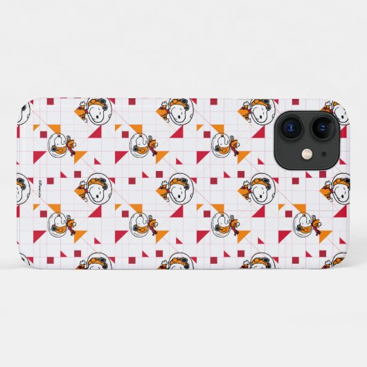 RUIMTE | Snoopy Space Suit White Pattern Case-Mate iPhone Case (Achterkant (horizontaal))