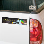 Ruimte-Unicorn. Bumpersticker (Op Truck)