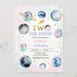 Ruimte Verjaardagsfeest Twee De Maan 2e Verjaardag Kaart