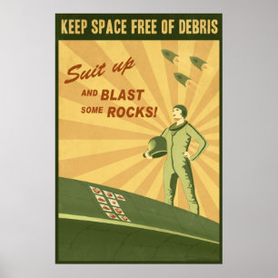 Ruimte vrij van puin houden poster