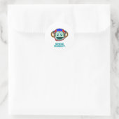 ruimteaap ronde sticker (Tas)