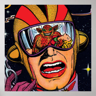 Ruimteactie #2  Sci Fi Comic Book Hoesje Poster