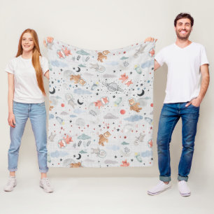 Ruimteanimatie - grijze textuur fleece deken