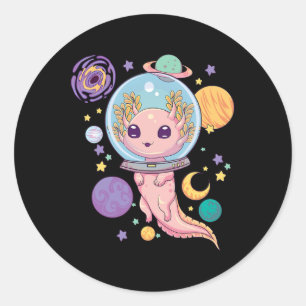 Ruimteas Axolotl Kawaii Pastel Gothic Anime esthet Ronde Sticker