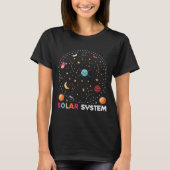 Ruimteastronaut en raket zonnestelsel t-shirt (Voorkant)