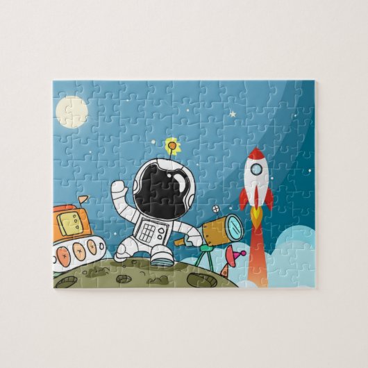 Ruimteastronaut Kinder puzzel, Kinder gepersonalis Legpuzzel (Horizontaal)