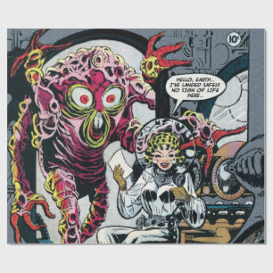 Ruimteavonturen #12 Funny 50s Retro Sci Fi Comic Cadeaupapier