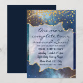 Ruimteavontuur Galaxy Kind 2e verjaardag Kaart (Voorkant / Achterkant)