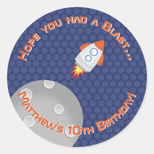 Ruimteavontuur Ronde Sticker (Voorkant)