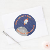 Ruimteavontuur Ronde Sticker (Envelop)