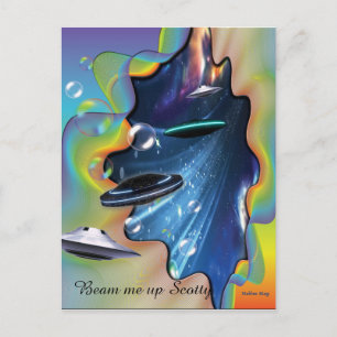 Ruimtebezoekers Briefkaart