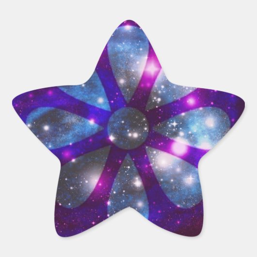 Ruimtebloem Ster Sticker (Voorkant)