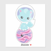 Ruimtecat, Cute Cat, Astronaut, Cosmonaut, Planet Sticker (Vel)