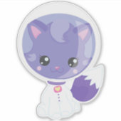 Ruimtecat, Cute Cat, Astronaut, Cosmonaut, Ruimtev Sticker (Voorkant)