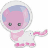 Ruimtecat, Cute Cat, Cosmonaut, Astronaut, Ruimtev Sticker (Voorkant)