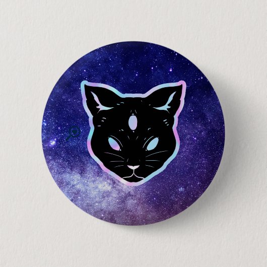 Ruimtecat Ronde Button 5,7 Cm (Voorkant)
