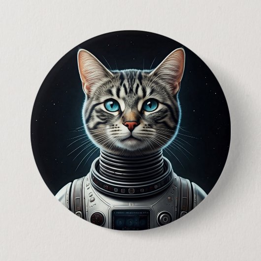 Ruimtecat Ronde Button 7,6 Cm (Voorkant)