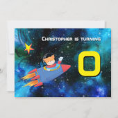 Ruimtedier astronauten raket schip sterrenstelsel  kaart (Achterkant)