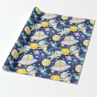 Ruimtedieren Verpakkingspapier Cadeaupapier