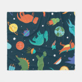 Ruimtedinosaurussen Fleece Deken (Voorkant (Horizontaal))
