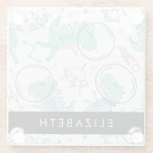 Ruimtedinosaurussen, Schattigee dinosaurussen, Ste Glazen Onderzetter (Achterkant)