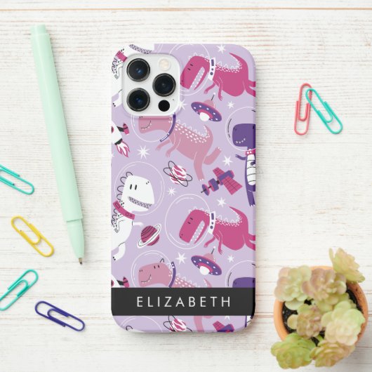 Ruimtedinosaurussen, Schattigee dinosaurussen, Ste iPhone Hoesje (Op bureau)