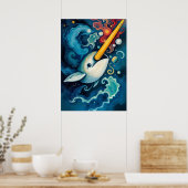 Ruimtedwalvis Kosmische Fantasie Kunst Poster (Keuken)