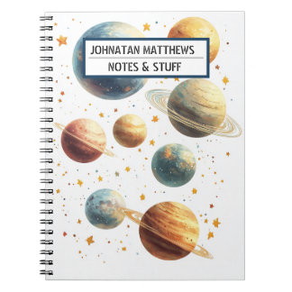 Ruimtegerelateerde planeten Spiraal Foto Notitiebo Notitieboek
