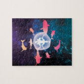 Ruimtehaaien en meditatiekunst legpuzzel (Horizontaal)