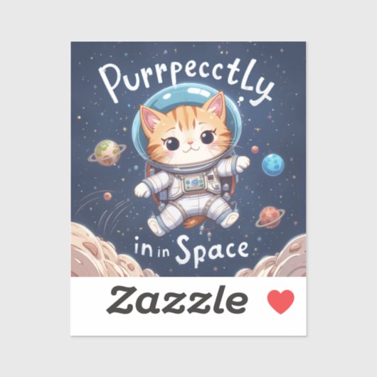 Ruimtekat astronaut Schattige Kawaii Sticker (Vel)