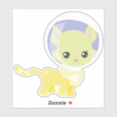 Ruimtekat, kosmonaut, astronaut, ruimte, koffiekat sticker (Vel)