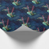 Ruimtekat met een gele bril cadeaupapier (Hoek)