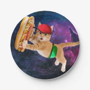 Ruimtekat met petten en juffiele verpakking papieren bordje