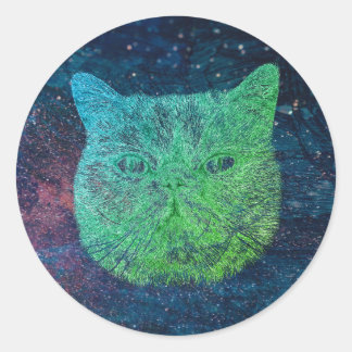 Ruimtekat Ronde Sticker