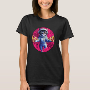 Ruimtekater Pizzaliefhebber Astronaut Grappig T-shirt