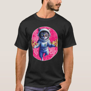 Ruimtekater Pizzaliefhebber Astronaut Grappig T-shirt