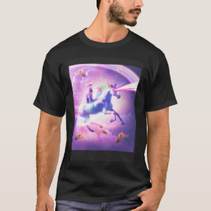 Ruimtekater rijdend op eenhoorn Laser Tacos En Re T-shirt