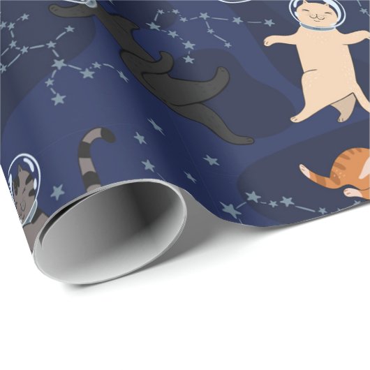 Ruimtekatten Verpakkingspapier Cadeaupapier (Rol Hoek)