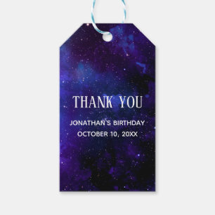 Ruimtekinderen zijn jarig bedankt. Planetariumpart Cadeaulabel