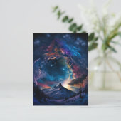 Ruimtelandschap van het kosmische gebergte briefkaart (Staand voorkant)
