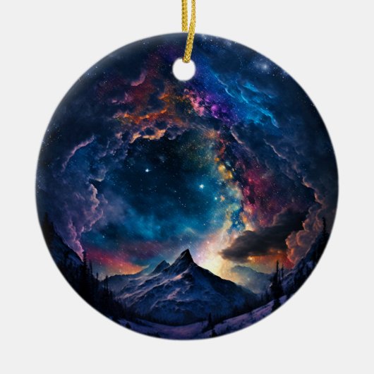 Ruimtelandschap van het kosmische gebergte keramisch ornament (Voorkant)