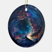 Ruimtelandschap van het kosmische gebergte keramisch ornament (Links)