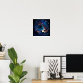 Ruimtelandschap van het kosmische gebergte poster (Thuiskantoor)
