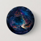 Ruimtelandschap van het kosmische gebergte ronde button 5,7 cm (Voorkant)