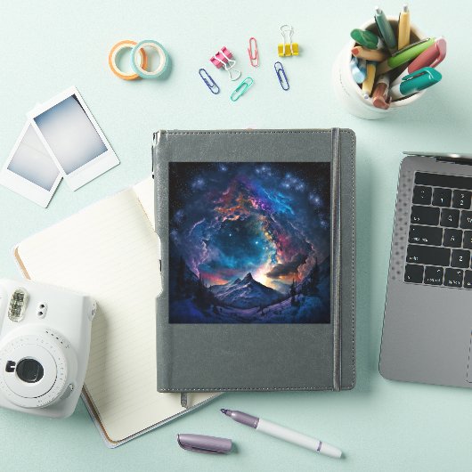 Ruimtelandschap van het kosmische gebergte sticker (iPad Cover)