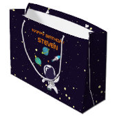 Ruimteman Drijvend in de ruimte Verjaardag Groot Cadeauzakje (Achterkant Gekanteld)