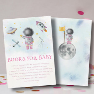 Ruimtemeisje Astronaut raket ster Boeken voor Baby Informatiekaartje