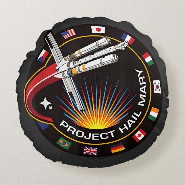 Ruimtemissie Patch Rond Kussen (Voorkant)