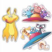 Ruimtemonsters Sticker (Voorkant)